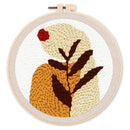 Punch Needle Feuille et Soleil Rouge