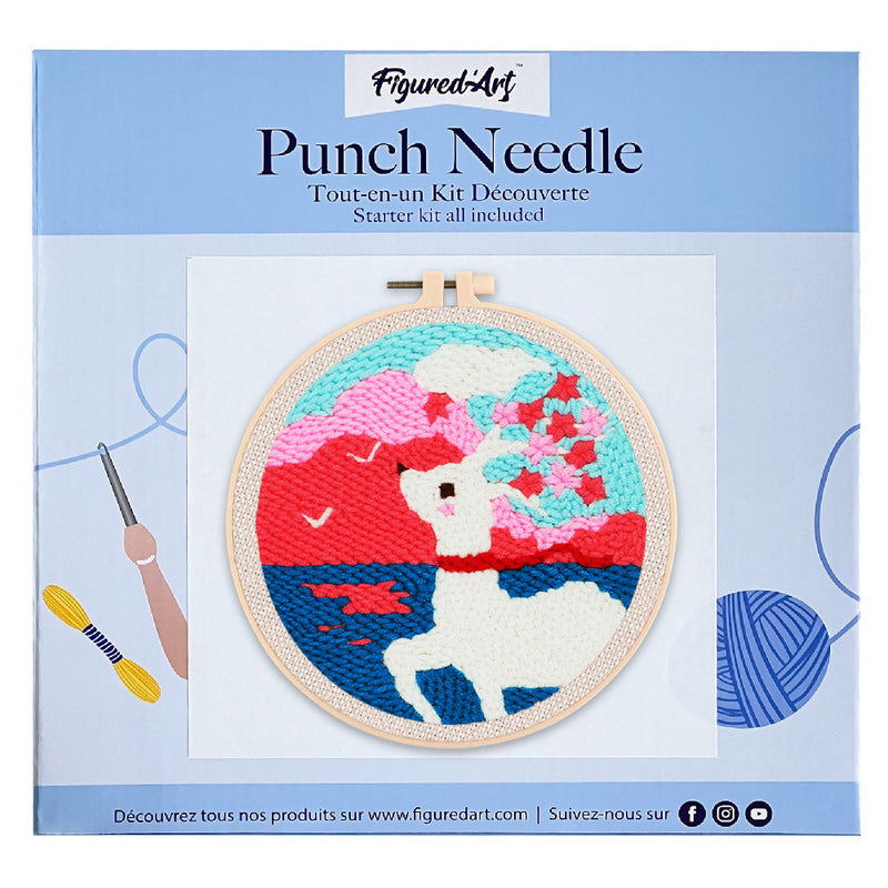 Punch Needle Biche Et Fleurs