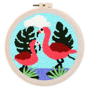 Punch Needle Couple de Flamants roses