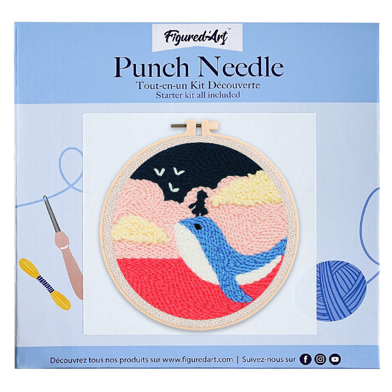 Punch Needle Baleine Bleue Et Fillette