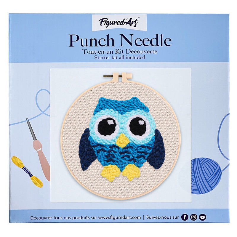 Punch Needle Chouette Bleue