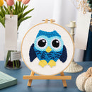 Punch Needle Chouette Bleue