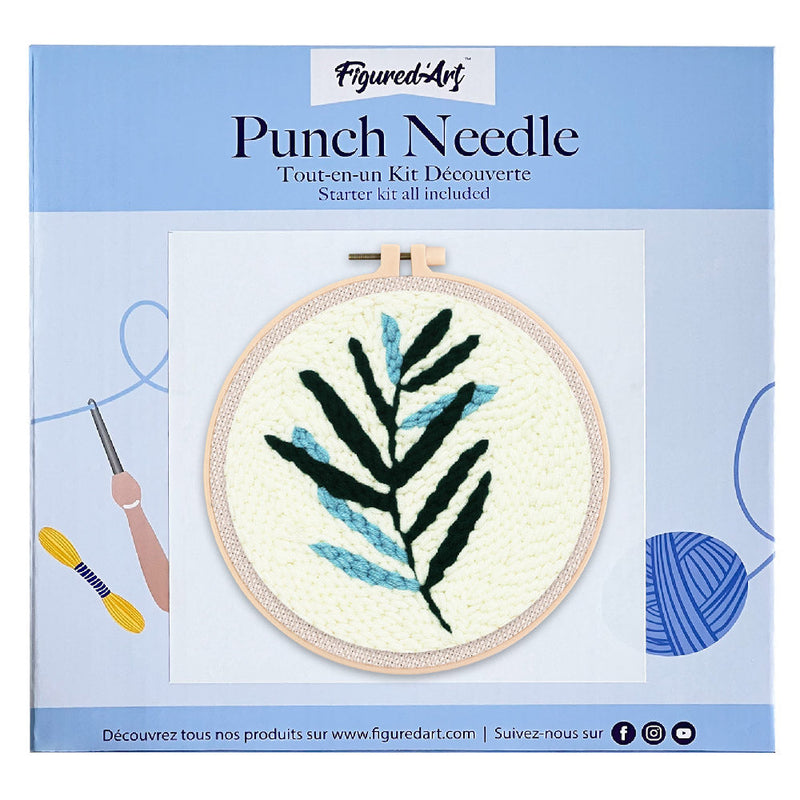 Punch Needle Feuille Bi-Colore