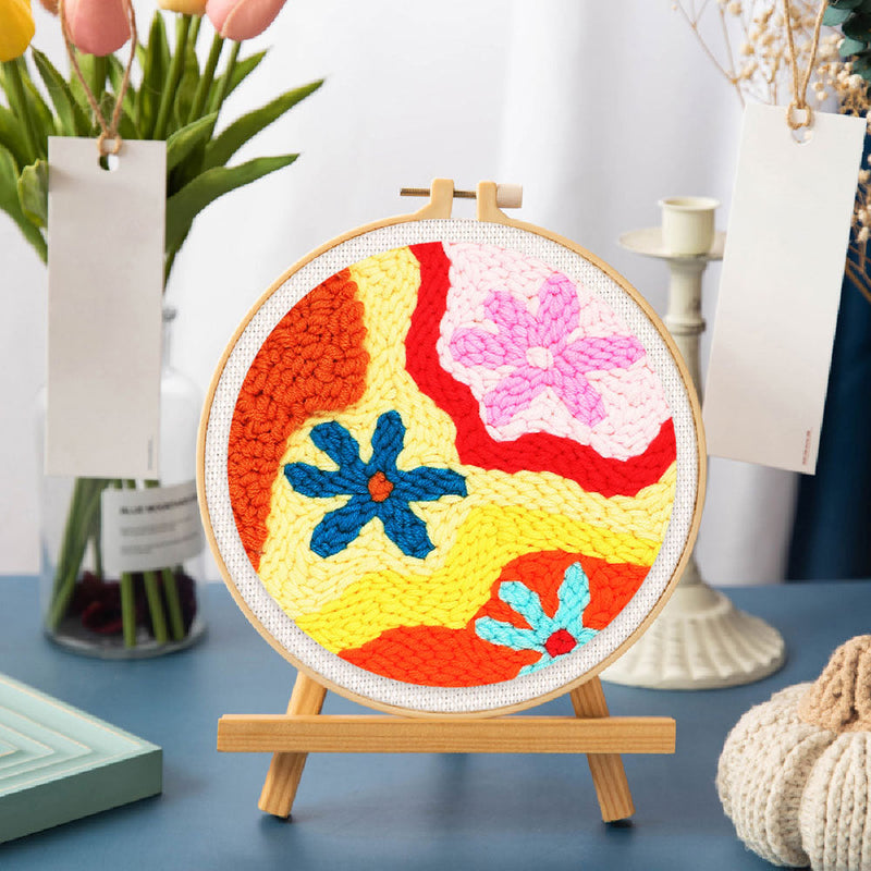 Punch Needle Dégradé De Fleurs