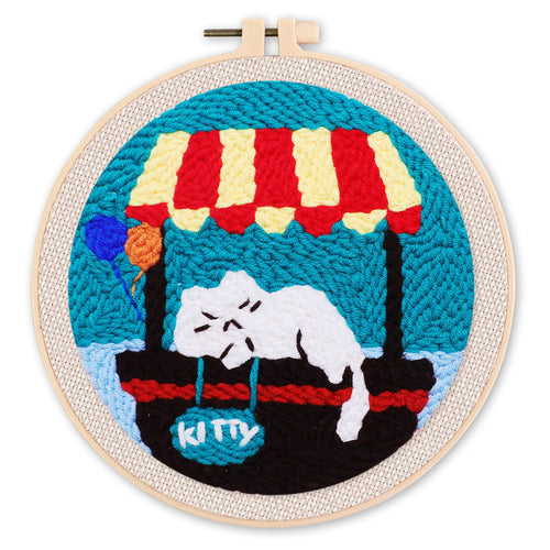 Punch Needle Chat endormi