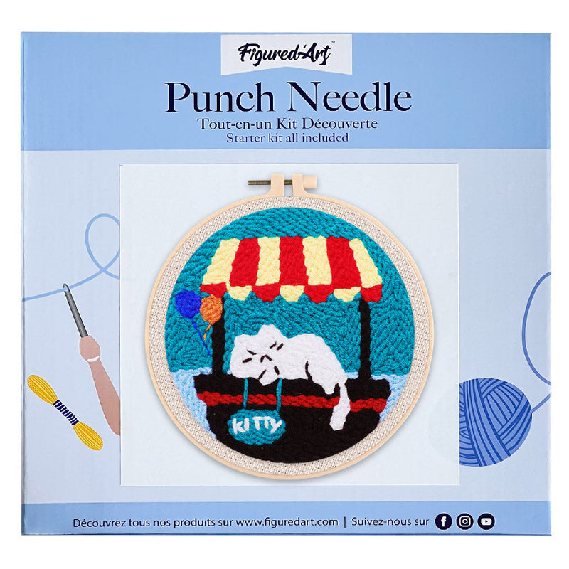 Punch Needle Chat Endormi