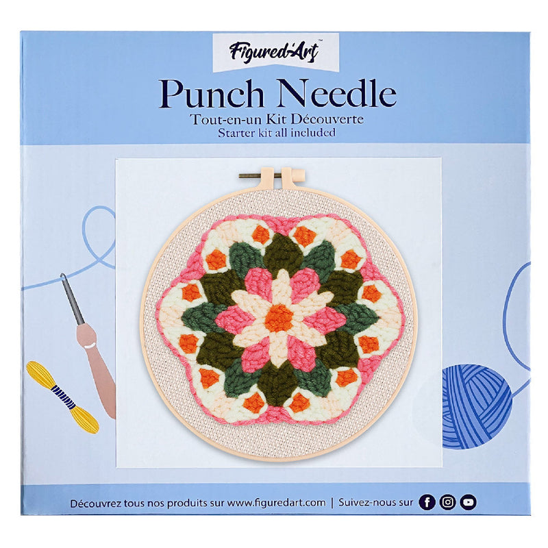 Punch Needle Couronne De Fleurs