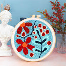 Punch Needle Explosion De Fleurs Rouges