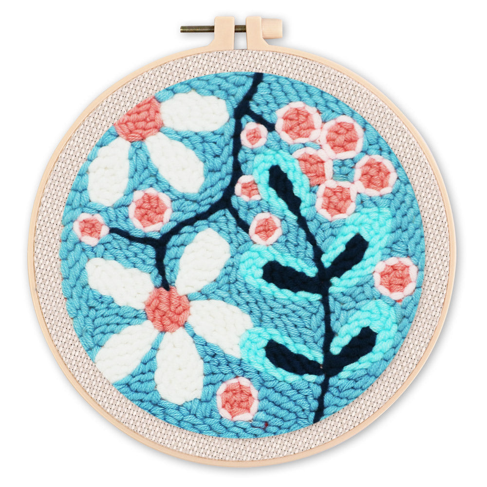 Punch Needle Explosion De Fleurs Blanches