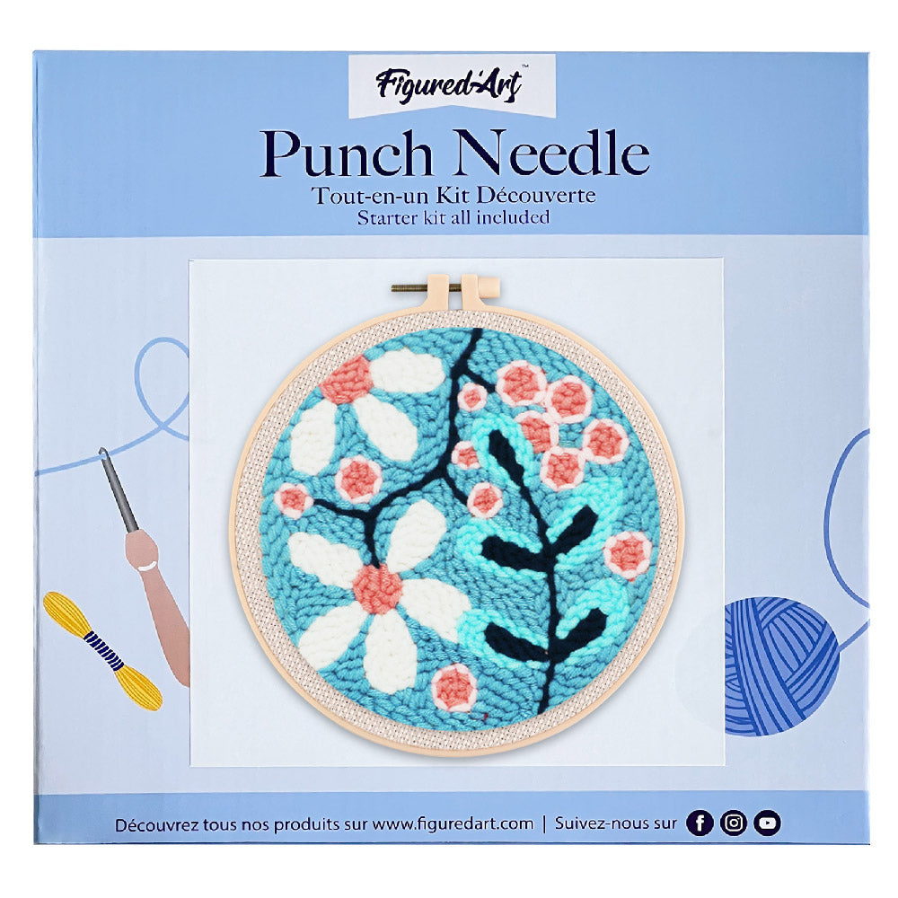 Punch Needle Explosion De Fleurs Blanches