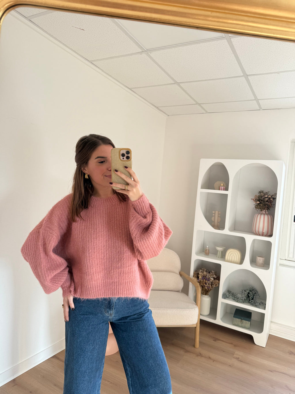 Jade Knitted Sweater Old Pink