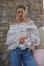Blouse À Pois Aya - Crème/Noire
