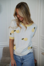 Pull Poires Maé - Blanc/Jaune