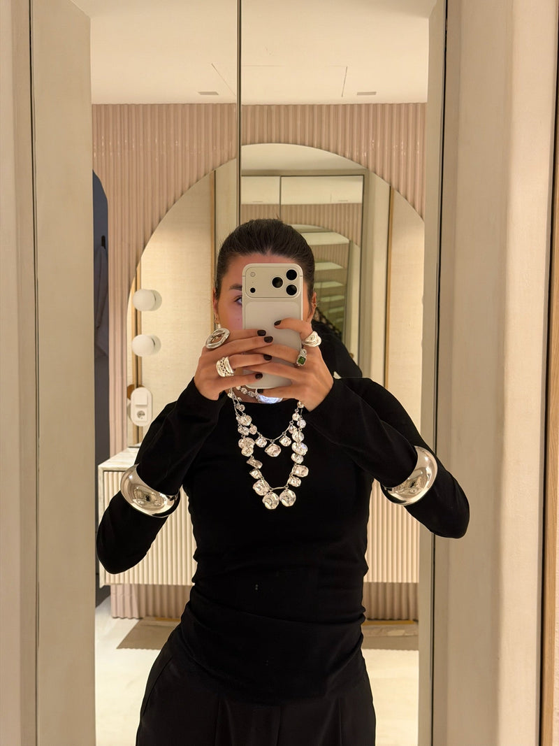 Double Satlite Platedado Necklace