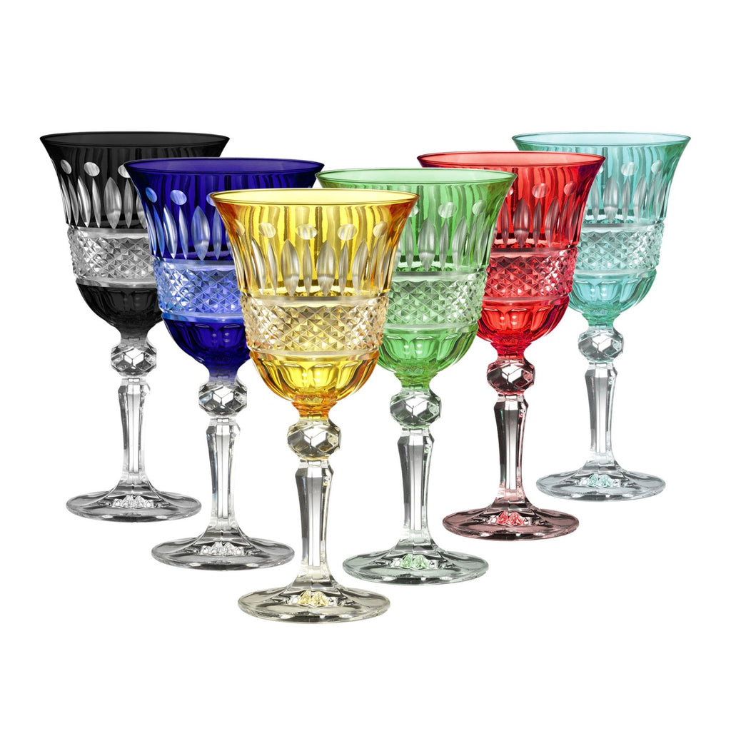 Provenza - Lot De 6 Verres À Eau À Pied - H18,5 Cm - Coloris Assortis