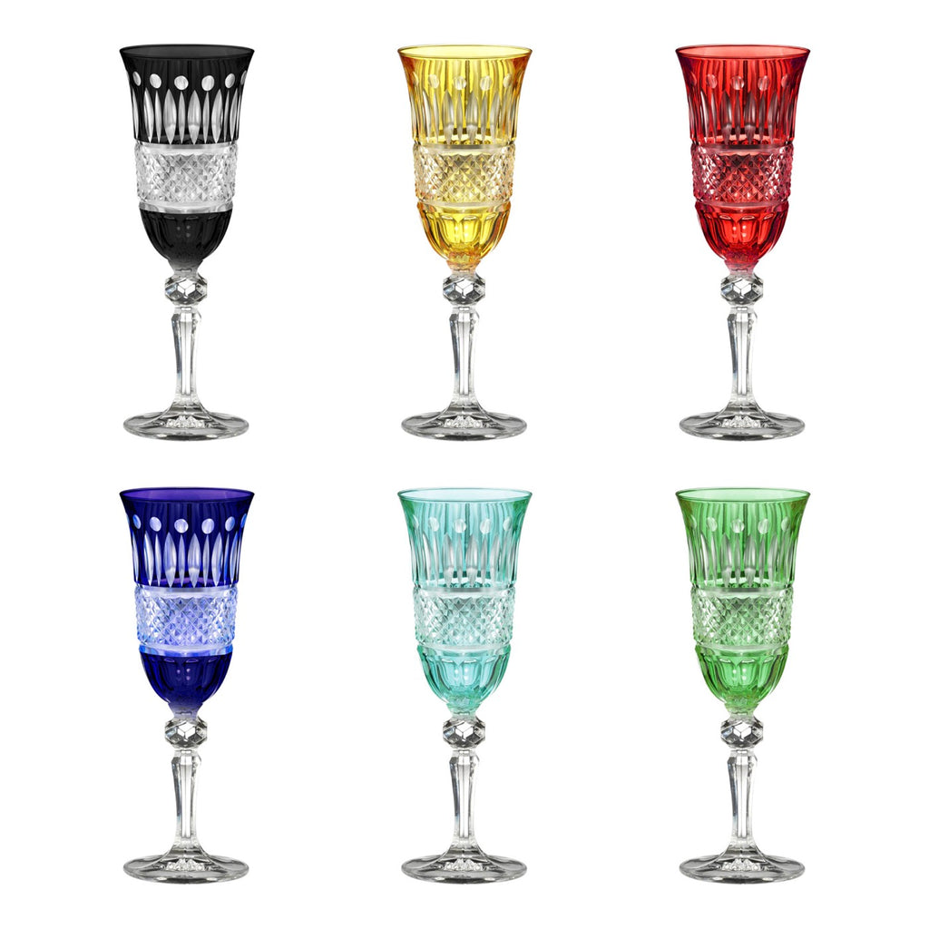 Provenza - Lot De 6 Flûtes - H20,8 Cm - Coloris Assortis