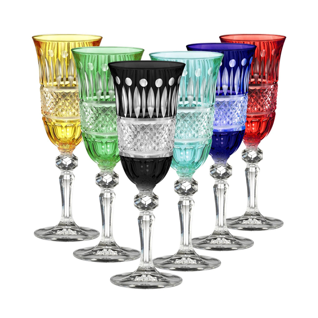 Provenza - Lot De 6 Flûtes - H20,8 Cm - Coloris Assortis