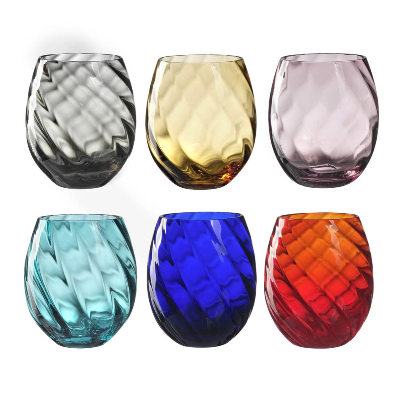 Vortice - Lot De 6 Verres Tumbler - H10 Cm - Coloris Assortis