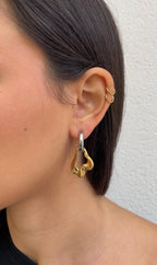 Leaf X Hoop Earrings