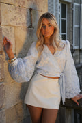 Doriane Bleue - Crossover Blouse