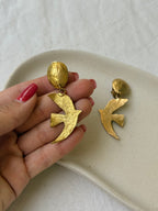 Vintage Earrings - Gold-Tone Birds