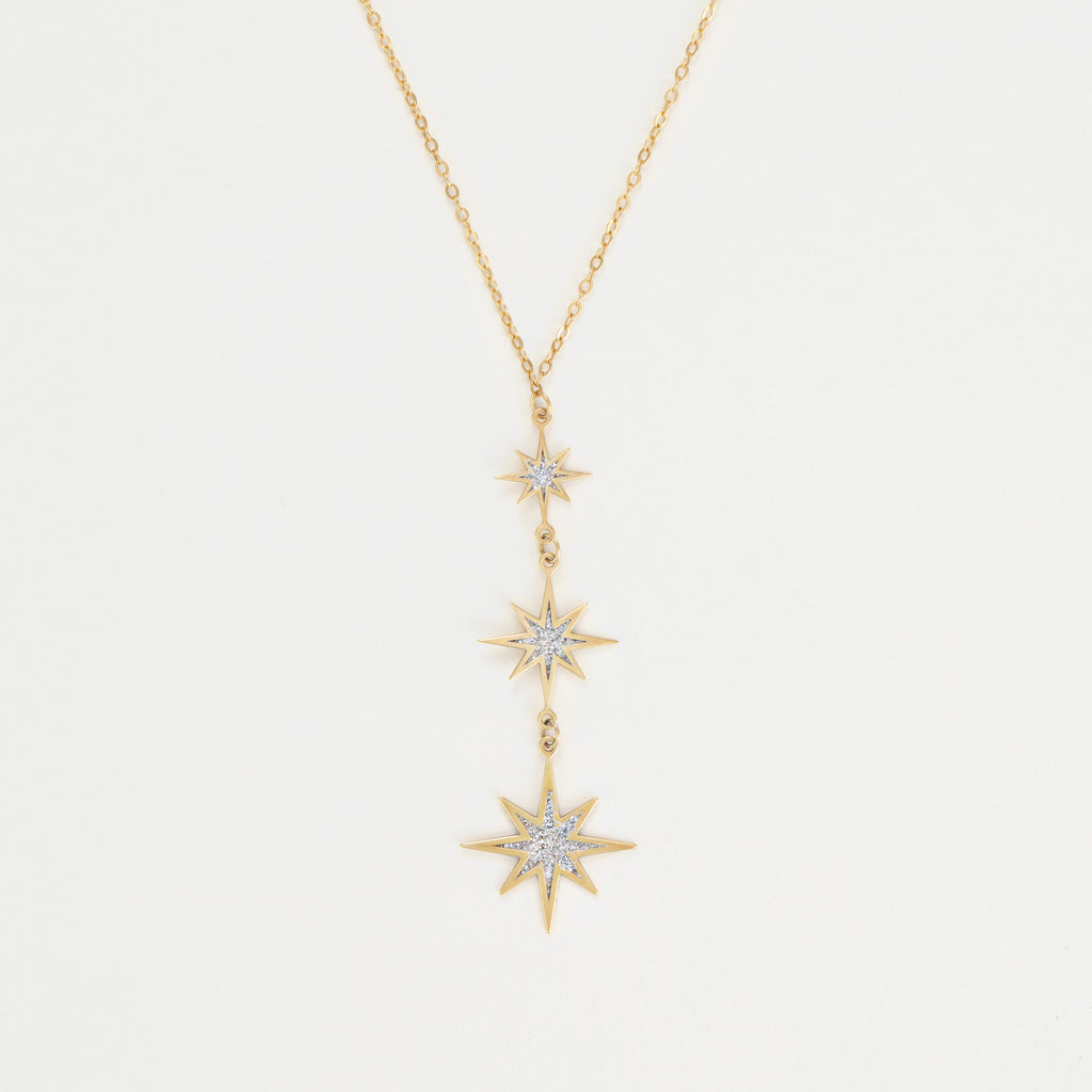 Collier "Mon Étoile" Or Jaune 375/1000 Et Zirconium