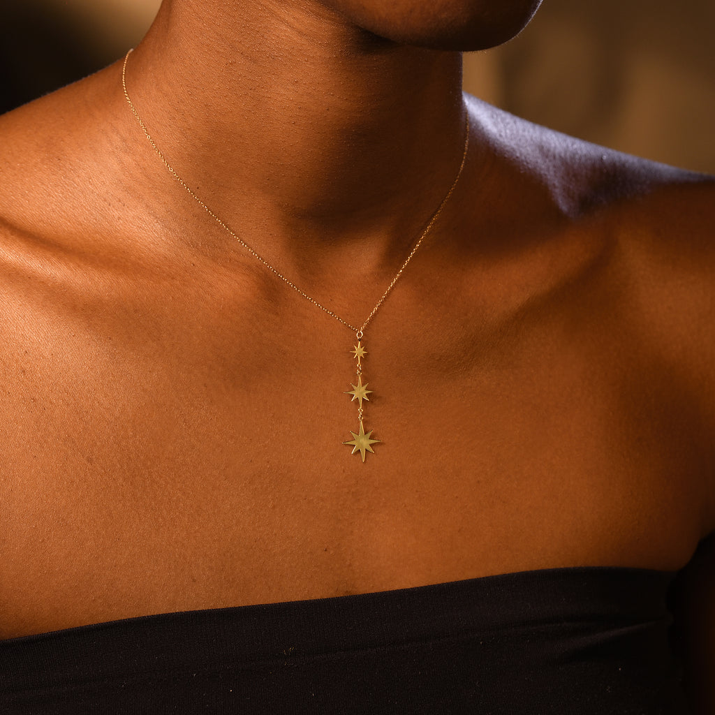 Collier "Mon Étoile" Or Jaune 375/1000 Et Zirconium
