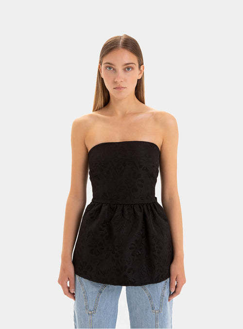 LAAGAM - CECILE BLACK STRAPLESS TOP