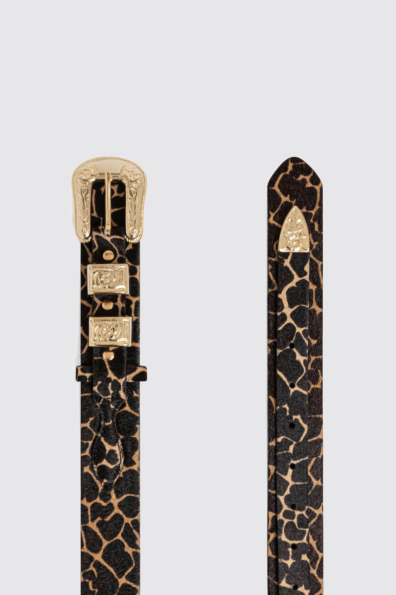 Ceinture Texane En Cuir Imprimé Girafe