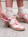 Sandalias de tacón Céleste - Rosa - Mujer