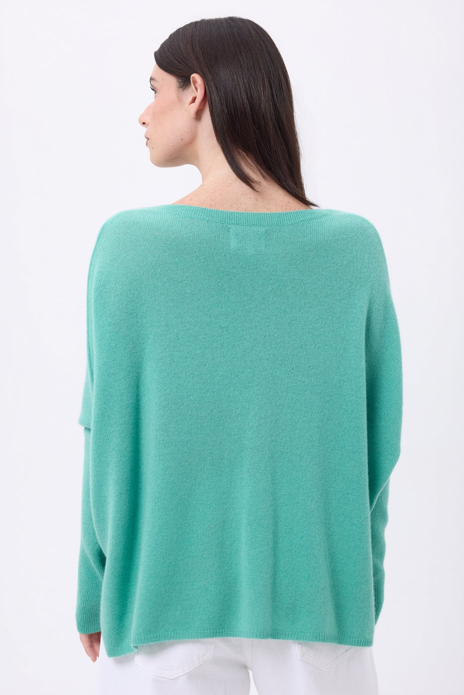 Ponchotrui met V-hals Celeste - Pastelgroen - Dames - 100% kasjmier