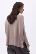 Pull Col V Poncho Celeste - Noisette - Femme