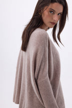 Pull Col V Poncho Celeste - Noisette - Femme