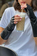 Mitaines Célia Cuir Doublé Soie - Noir - Femme