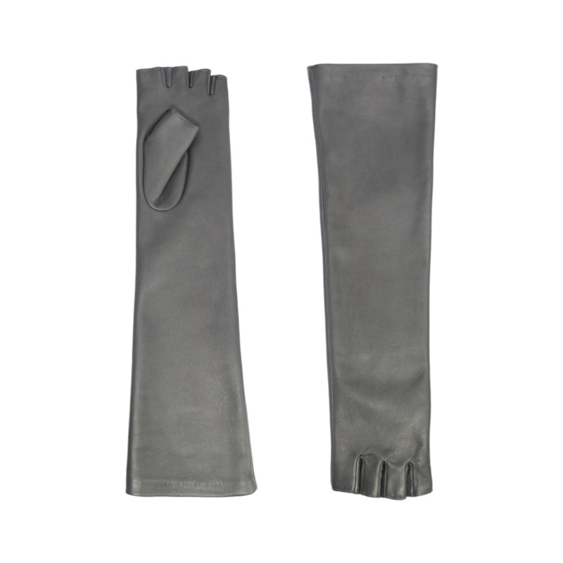 Mitaines Célia Cuir Doublé Soie - Noir - Femme