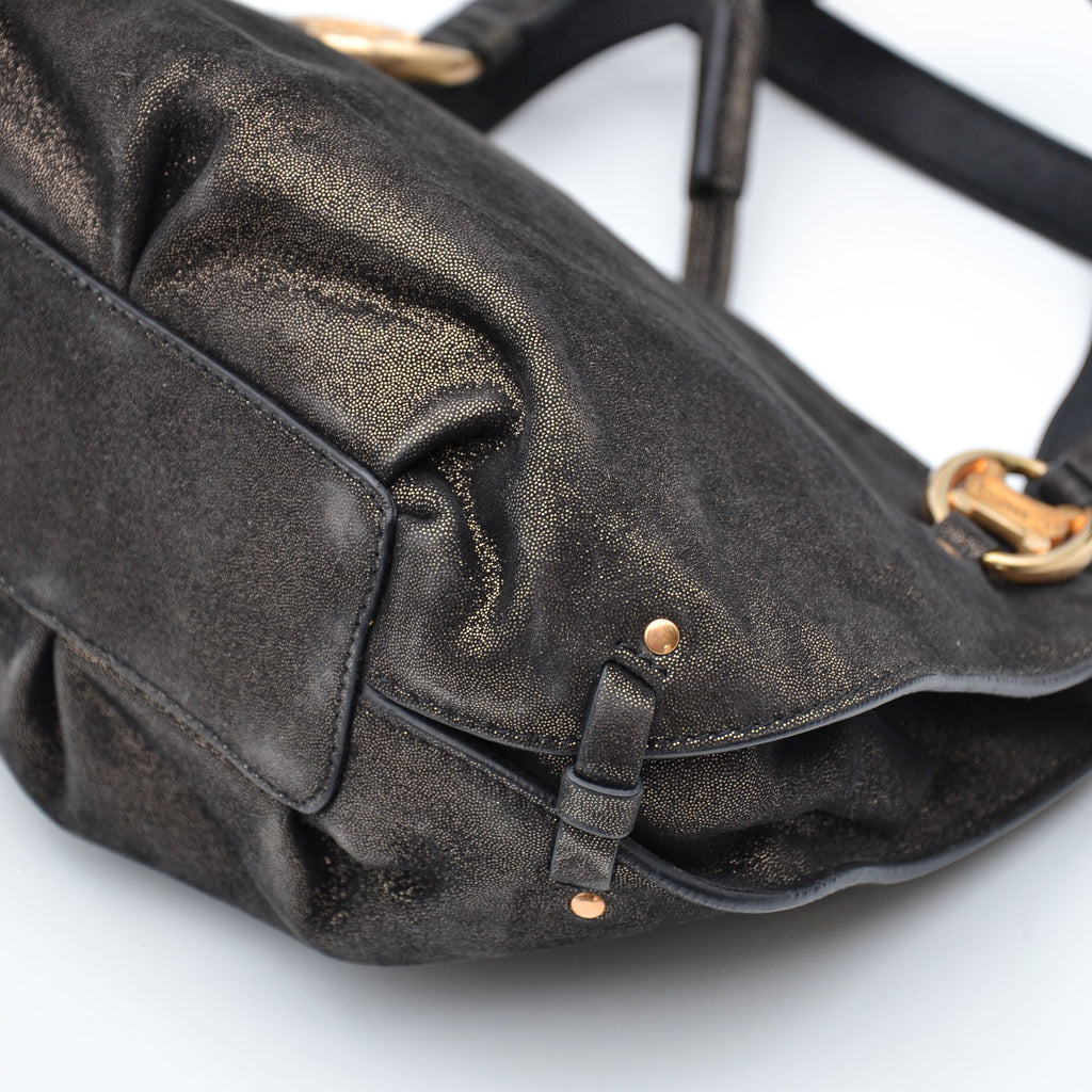 Céline Vintage Triomphe Logo Iridescent Faux Suede Bag