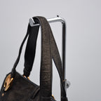 Céline Vintage Triomphe Logo Iridescent Faux Suede Bag