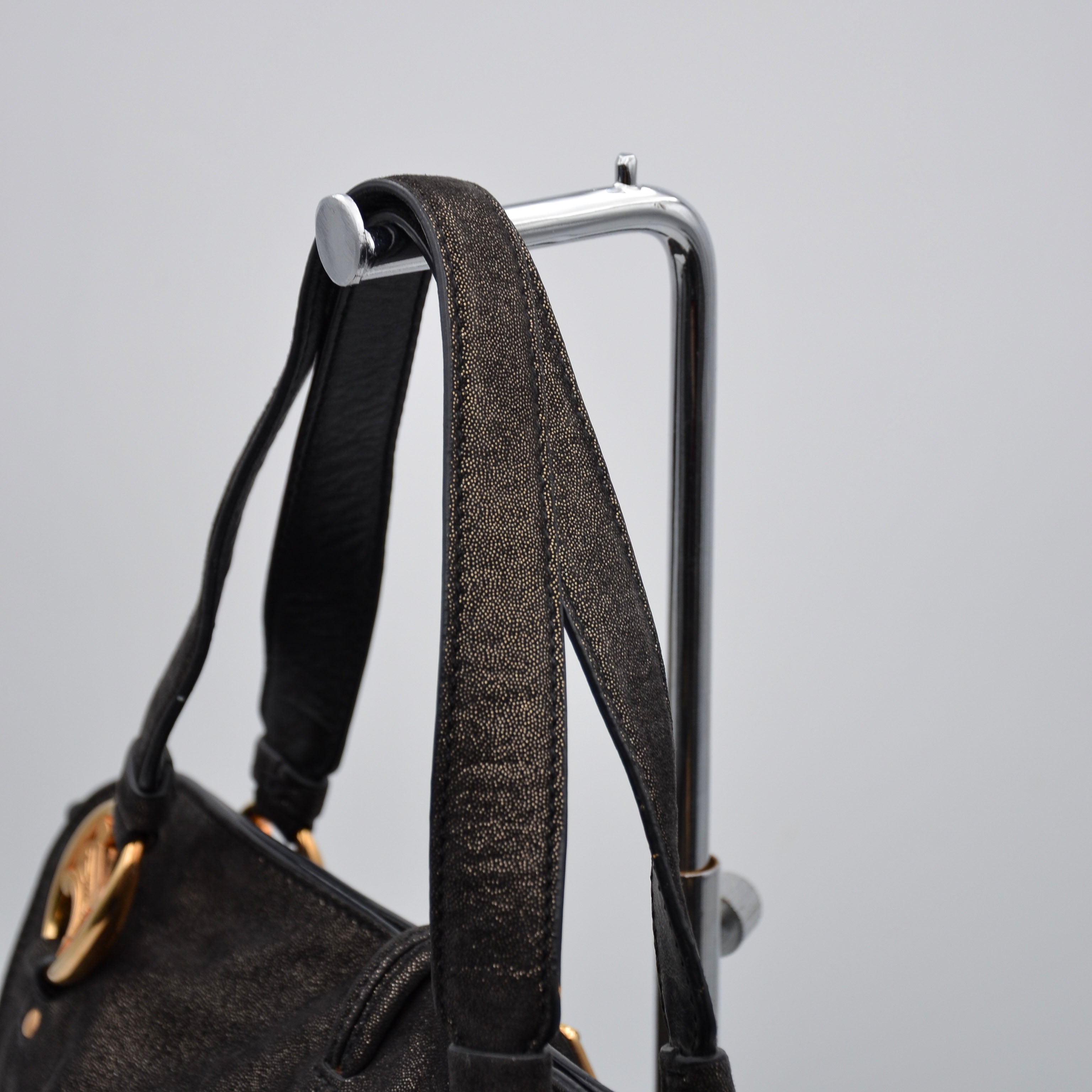 Céline Vintage Triomphe Logo Iridescent Faux Suede Bag