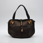 Céline Vintage Triomphe Logo Iridescent Faux Suede Bag