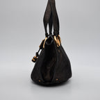 Céline Vintage Triomphe Logo Iridescent Faux Suede Bag