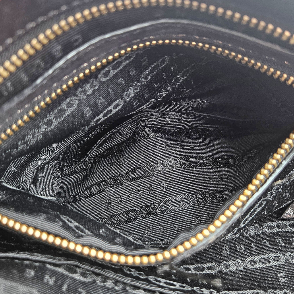 Céline Vintage Triomphe Logo Iridescent Faux Suede Bag