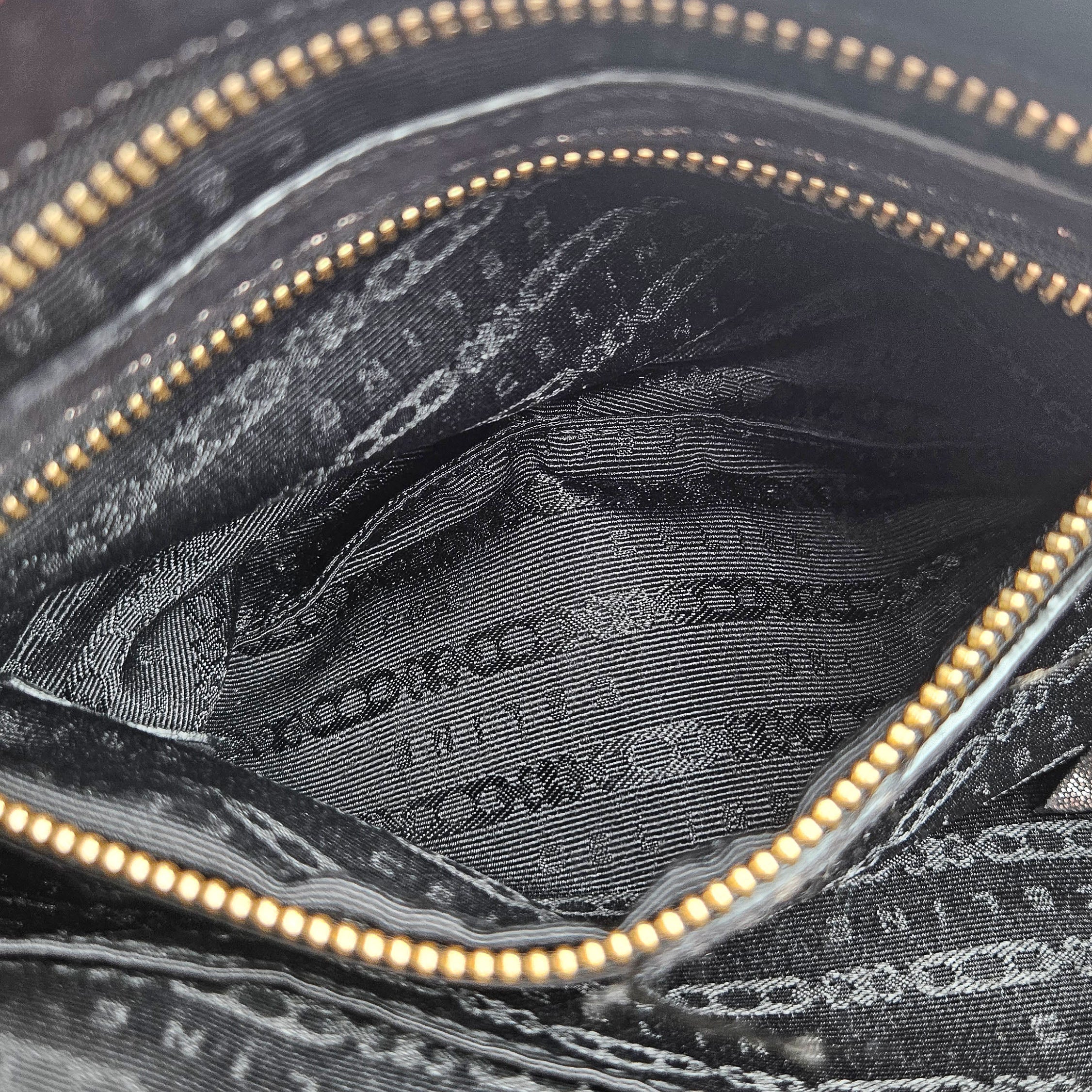 Céline Vintage Triomphe Logo Iridescent Faux Suede Bag