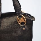 Céline Vintage Triomphe Logo Iridescent Faux Suede Bag