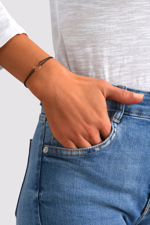 Bracelet Cordon Cercle Kaki