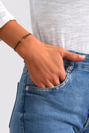 Bracelet Cordon Cercle Noir