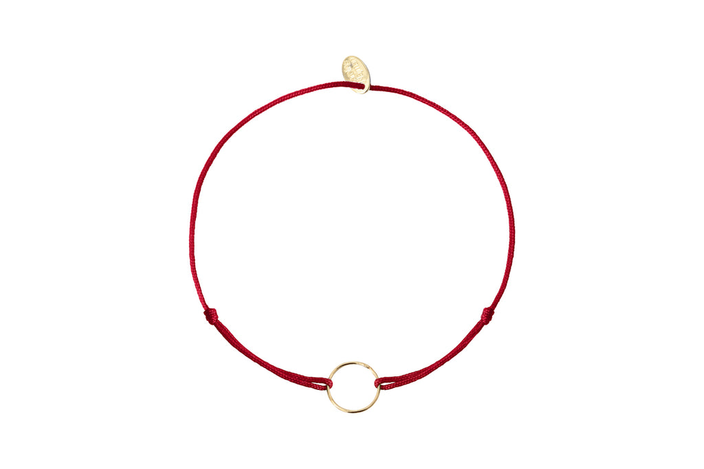 Pulsera Cordón Círculo Rojo