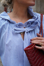 Madeleine Stripe Blouse Navy/White
