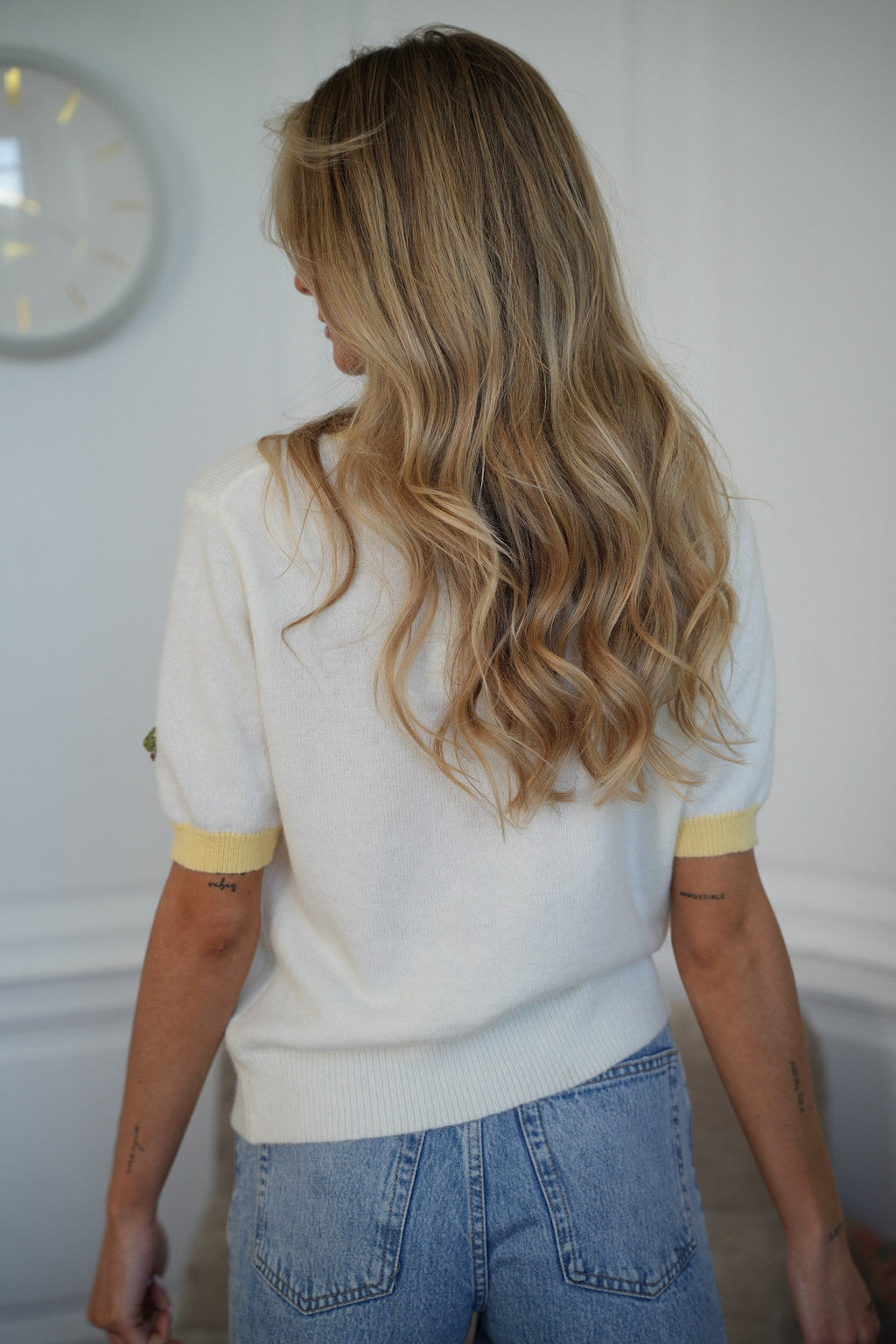 Pull Poires Maé - Blanc/Jaune