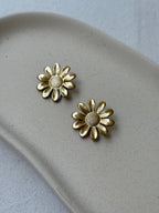 Vintage Earrings - Gold-Tone Flower
