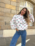 Veste moumoute fleurie Lisa